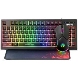 Tastatura Kit CM310 Tastatura RGB LED USB Negru + Mouse Optic USB + Mouse Pad Negru-Rosu