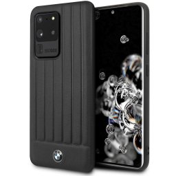 Husa Husa Piele BMW pentru Samsung Galaxy S20 Ultra G988 / Samsung Galaxy S20 Ultra 5G G988, Lines, Neagra BMHCS69POCBK