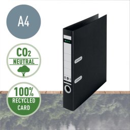 Biblioraft LEITZ 180 Recycle, carton cu amprenta CO2 neutra, partial reciclat, certificare FSC, reci