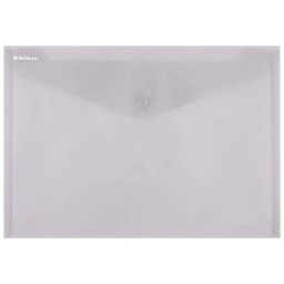 Mapa PP protectie documente A4 landscape, inchidere cu capsa, 12/set, DONAU - fumuriu