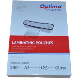 Folie de laminat Folie pentru laminare, A5 (154 x 216 mm), 125 microni 100buc/top Optima