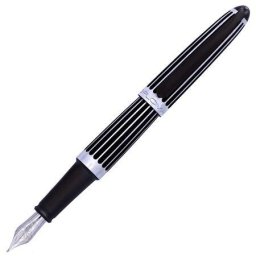Stilou Diplomat Aero, cu penita M, din otel inoxidabil - stripes black