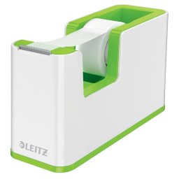 Accesorii birotica Dispenser banda adeziva LEITZ WOW, PS, banda inclusa, culori duale, alb-verde