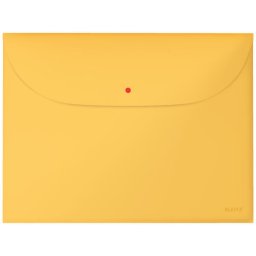 Mapa de protectie LEITZ Cosy, PP, A4, cu capsa si buzunar exterior, 50 coli, 3 buc/set, galben chihl