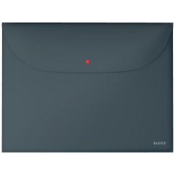 Mapa de protectie LEITZ Cosy, PP, A4, cu capsa si buzunar exterior, 50 coli, 3 buc/set, gri antraci