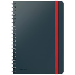 Caiet de birou LEITZ Cosy, carton laminat, coperta dura, B5, 80 coli, cu spira, matematica, gri antr