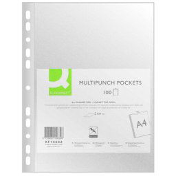 Accesorii birotica Folie protectie pentru documente A4, 40 microni, 100folii/set, Q-Connect - transparenta