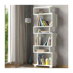 Bibliotecă BLOK 165x60 cm albă