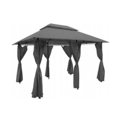 Cort Pavilion 3x4m pentru Curte sau Gradina cu Pereti laterali, Gri