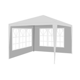 Pavilion de gradina 3x3x2,5 m, cu 2 pereti laterali, alb