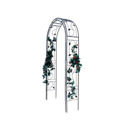 Pergola pentru gradina, arcada metalica, 130x39x260 cm, negru