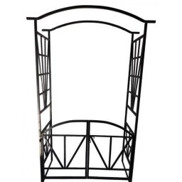 Pergola de gradina, arcada metalica, cu usa, 114x45x208 cm