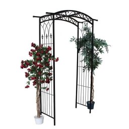 Pergola de gradina, arcada metalica, 105x46x215 cm, neagra