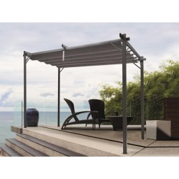 Pergola din aluminiu Copertina gradina gri 295 x 295 x 230cm