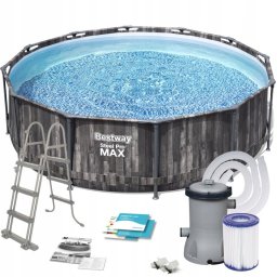 Piscina cu cadru metalic 10 in 1, Bestway, 366x100 cm, capacitate 9.150 litri