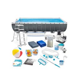 Piscina cu cadru metalic, dreaptunghiulara, Intex, 20 in 1, 732 x 366 x 132 cm