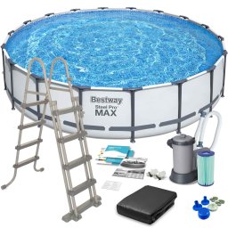 Piscina cu Cadru Metalic Rotund 11 in 1, Bestway, 549x122 cm, 23.062 litri