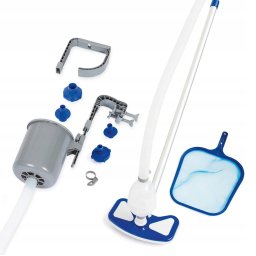 Kit intretinere piscina Delux Bestway, aspirator + perie + plasa, 279cm