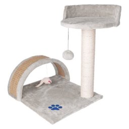 Ansamblu de joaca pisici cu stalpi funie sisal, inaltime 50 cm, gri