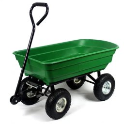 Carucior gradina tip remorca pentru transport universal, basculabil, sarcina 300 kg, roti gonflabile