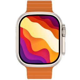 Ceas Smartwatch MicroT Ultra Series 68+, 2.2" IPS Touch, ECG, NFC, Notificari Apel si Retele Sociale, Oximetru SpO2, Ritm Cardiac si Tensiune Arteriala, Termometru, Monitorizare somn, Incarcare Wireless, 105 Moduri Sport, Protectie apa IP68, Portocal