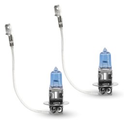 Set de 2 becuri Halogen H3 - 55W + 50% intensitate Alb Xenon