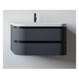 Set mobilier suspendat cu lavoar 100cm Kolpa San Vittoria,gri inchis mat