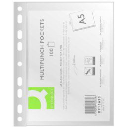 Accesorii birotica Folie protectie pentru documente A5, 50 microni, 100folii/set, Q-Connect - cristal