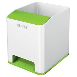 Suport instrumente de scris Leitz WOW, PS, cu amplificare sunet, culori duale, alb-verde
