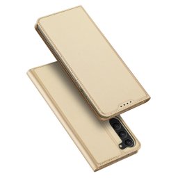 Husa Dux Ducis Skin Pro Case for Samsung Galaxy S23+ Flip Card Wallet Stand Gold