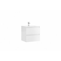 Set mobilier suspendat cu 2 sertare Gala Daily cu lavoar 60cm,alb lucios