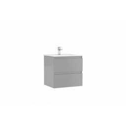 Set mobilier suspendat cu 2 sertare Gala Daily cu lavoar 60cm,gri lucios