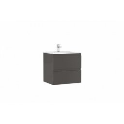 Set mobilier suspendat cu 2 sertare Gala Daily cu lavoar 60cm,antracit lucios