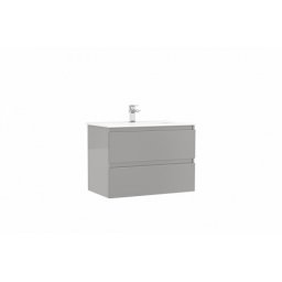 Set mobilier suspendat cu 2 sertare Gala Daily cu lavoar 80cm,gri lucios