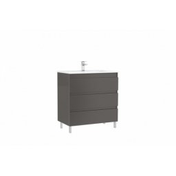 Set mobilier stativ cu 3 sertare Gala Daily cu lavoar 80cm,antracit lucios