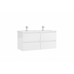 Set mobilier suspendat cu 4 sertare Gala Daily cu lavoar 120cm,alb lucios