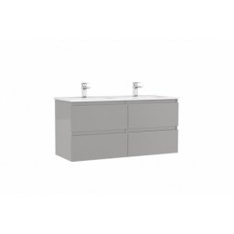 Set mobilier suspendat cu 4 sertare Gala Daily cu lavoar 120cm,gri lucios