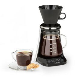 Klarstein Craft Coffee, aparat de cafea cu recipient de sticlă, atașament de filtru, 600 ml, negru/alb (KG13-)