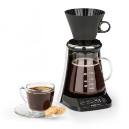 Klarstein Craft Coffee, aparat de cafea cu recipient de sticlă, atașament de filtru, 600 ml, negru/alb (KG13-)