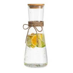 Klarstein Carafa de sticlă cu capac din bambus, sticlă borosilicată, rezistentă la căldură (BW-10289-001)