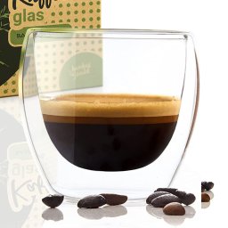 Bambuswald Pahar pentru cafea, 100 ml, lucrate manual, sticlă borosilicată (BW-10272-001)