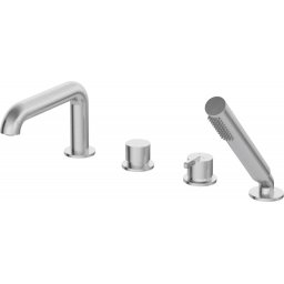 SILIA Baterie de cada - 4 orificii cu set de dus BQS_F14M Finisaj: oțel periat
