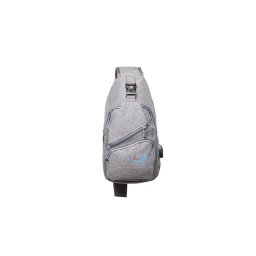 Rucsac RUCSAC Sling Iggy, polyester,1 bretea, 1 compartiment principal,2 compartimente frontale, 32x16x6.9cm, mufa USB incarcare+cablu, gri, "IGSL-SLING-GY
