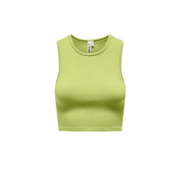 ONLY Top Onlgwen S/L Rib Crop Tank-Top Pnt 15249487 13-0532 TCX celery green