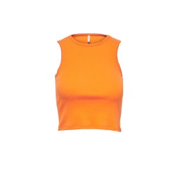 ONLY Top Onlkerry S/L Stitch Top Jrs 15289581 16-1359 TCX orange peel