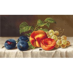 Set goblen de cusut, cu diagrama, Natura moarta, 24.5x14.5 cm
