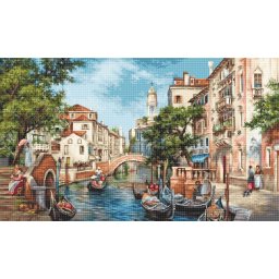 Set goblen de cusut, cu diagrama, Strazile din San Polo, 39x23 cm