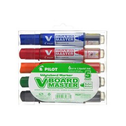 Set 5 marker whiteboard reincarcabil Pilot Vboard Master