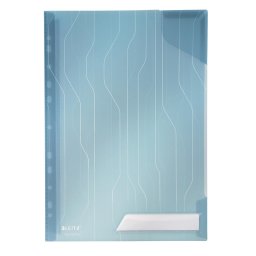 Mapa LEITZ CombiFile, cu eticheta, PP, A4, 200 mic, 40 coli, pre-perforata, 5 buc/set, albastru