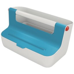 Cutie portabila cu organizator LEITZ Cosy, PS, cu maner, 36x19x21 cm, albastru celest